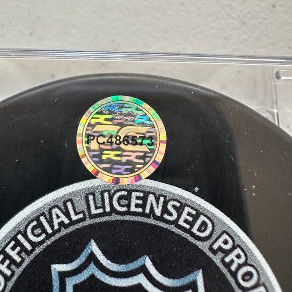 MARIO LEMIEUX SIGNED PITTSBURGH PENGUINS AUTOGRAPHED NHL PUCK IN CASE W/COA 841 - Picture 3 of 7